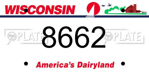 8662 Wisconsin License Plate
