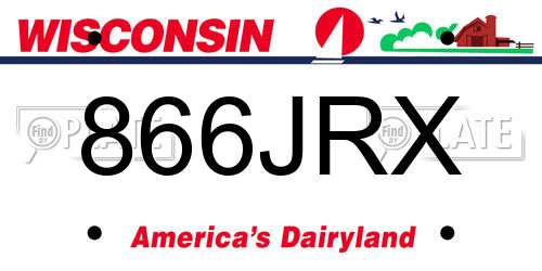 866JRX Wisconsin License Plate
