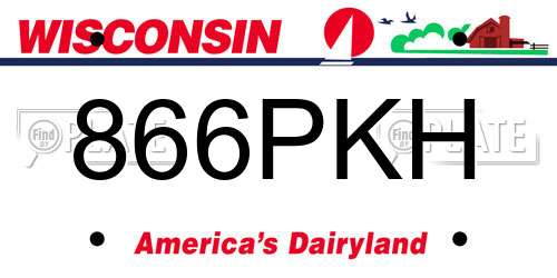 866PKH Wisconsin License Plate