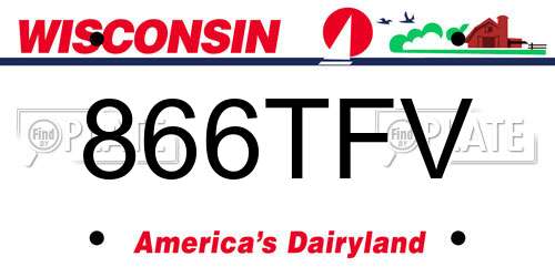 866TFV Wisconsin License Plate