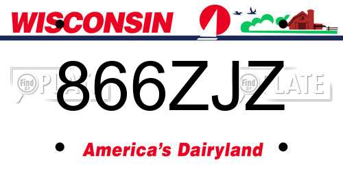 866ZJZ Wisconsin License Plate