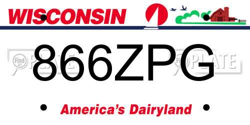 866ZPG Wisconsin License Plate