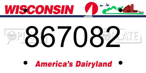 867082 Wisconsin License Plate