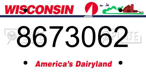 8673062 Wisconsin License Plate