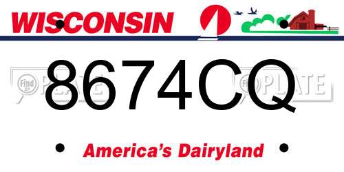 8674CQ Wisconsin License Plate