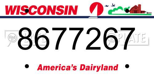 8677267 Wisconsin License Plate