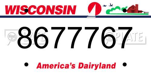 8677767 Wisconsin License Plate