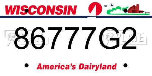86777G2 Wisconsin License Plate