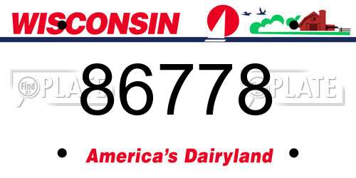 86778 Wisconsin License Plate