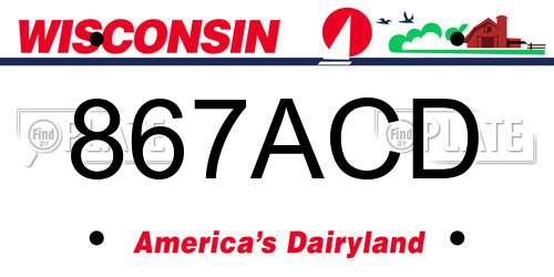 867ACD Wisconsin License Plate