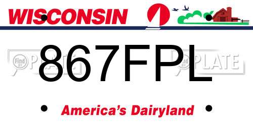 867FPL Wisconsin License Plate