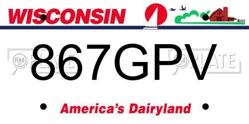 867GPV Wisconsin License Plate