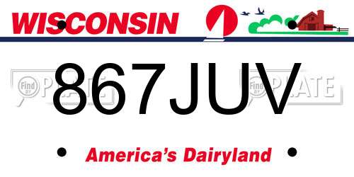 867JUV Wisconsin License Plate