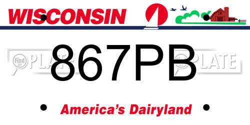 867PB Wisconsin License Plate