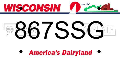 867SSG Wisconsin License Plate