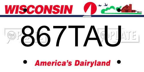 867TAU Wisconsin License Plate