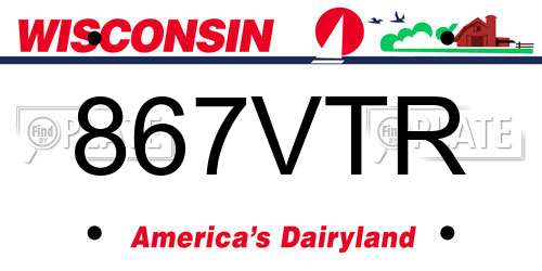 867VTR Wisconsin License Plate