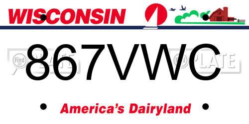 867VWC Wisconsin License Plate