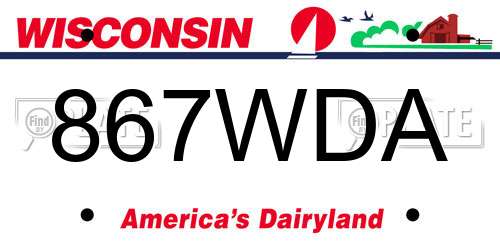 867WDA Wisconsin License Plate