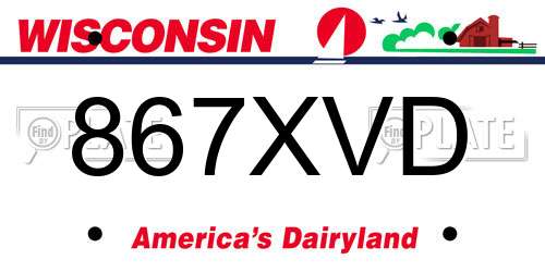 867XVD Wisconsin License Plate