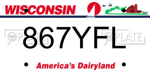 867YFL Wisconsin License Plate