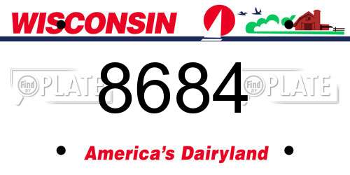 8684 Wisconsin License Plate