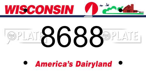8688 Wisconsin License Plate