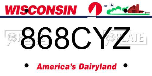 868CYZ Wisconsin License Plate