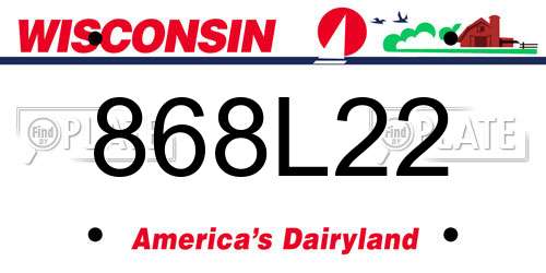868L22 Wisconsin License Plate
