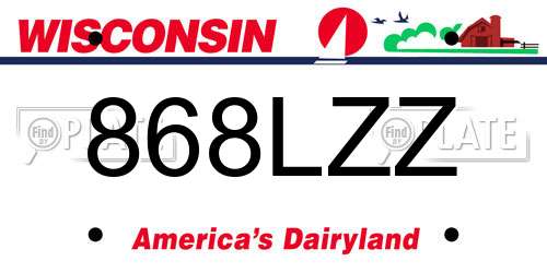 868LZZ Wisconsin License Plate