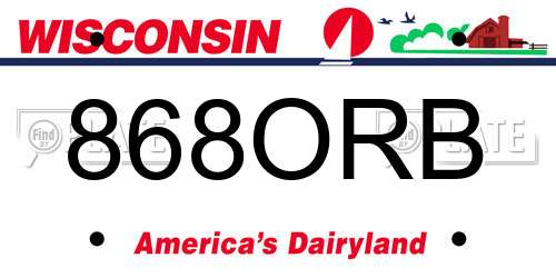 868ORB Wisconsin License Plate