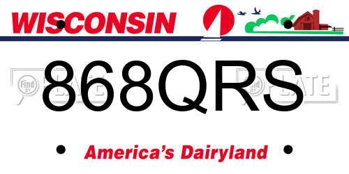 868QRS Wisconsin License Plate