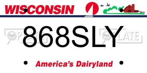 868SLY Wisconsin License Plate