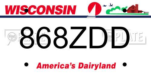 868ZDD Wisconsin License Plate