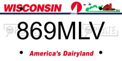 869MLV Wisconsin License Plate