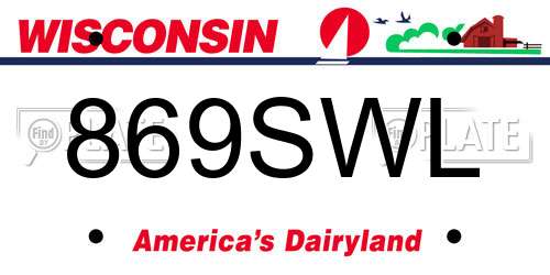 869SWL Wisconsin License Plate