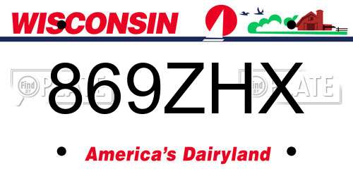 869ZHX Wisconsin License Plate