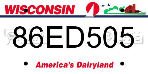 86ED505 Wisconsin License Plate