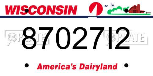 87027I2 Wisconsin License Plate