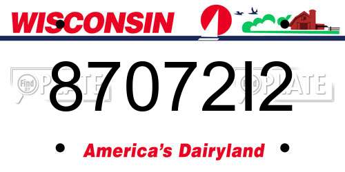 87072I2 Wisconsin License Plate