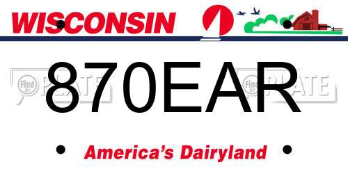 870EAR Wisconsin License Plate
