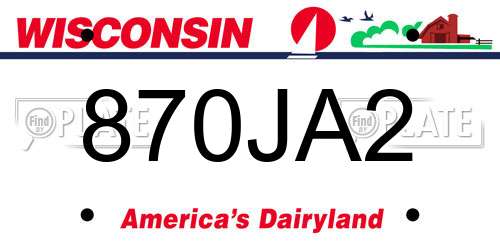 870JA2 Wisconsin License Plate