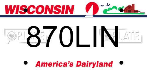 870LIN Wisconsin License Plate