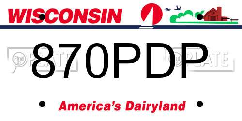 870PDP Wisconsin License Plate