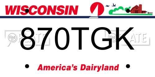 870TGK Wisconsin License Plate