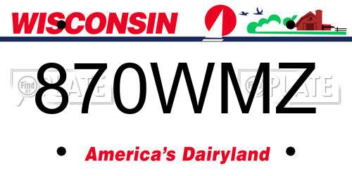 870WMZ Wisconsin License Plate