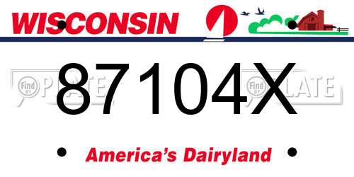 87104X Wisconsin License Plate