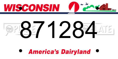 871284 Wisconsin License Plate