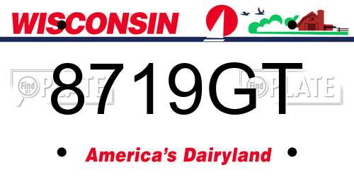 8719GT Wisconsin License Plate