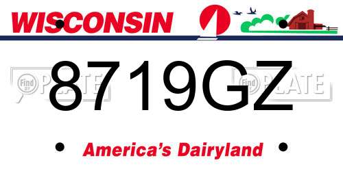 8719GZ Wisconsin License Plate